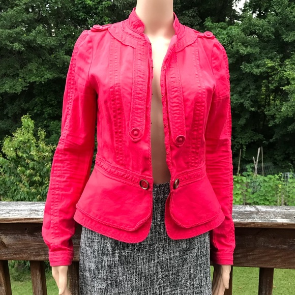 Anthropologie Elevenses Red Blazer Size 4 - Picture 4 of 8